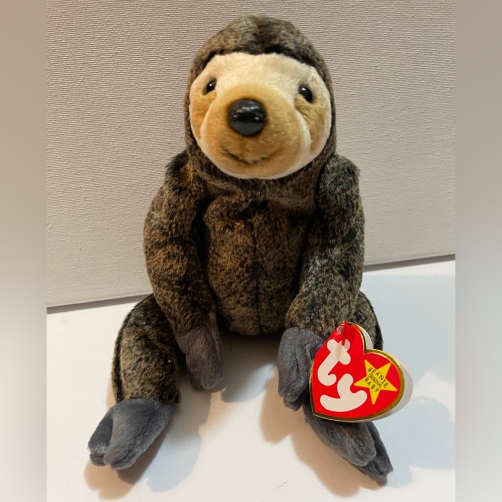 Ty Beanie Babies Original Slowpoke The Sloth 4th Gen Swing Tag Retired 1999